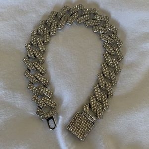 Silver Chunky Rhinestone Bracelet